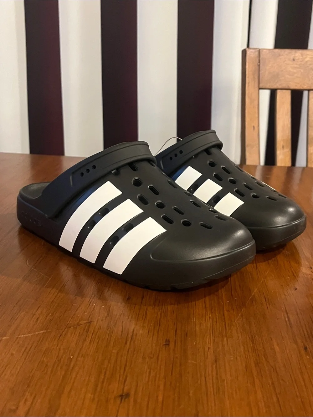 Adidas Adilette Clog 2.0 Shoes JQ8058 new black white Mens Size 9 / Women’s 10